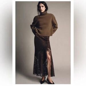 ZARA SATIN EFFECT LACE SKIRT ZW COLLECTION SIZE SMALL